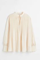 H & M - Pleated Blouse - Beige