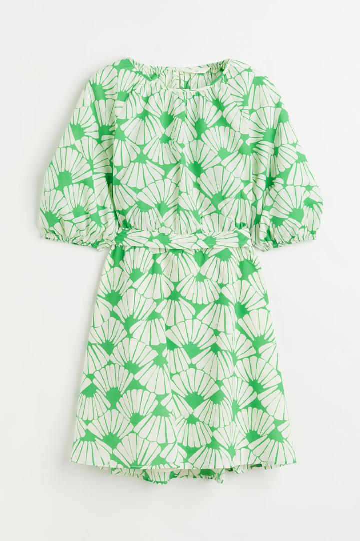H & M - Tie-back Dress - Green