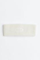 H & M - Embroidered Rib-knit Headband - Beige