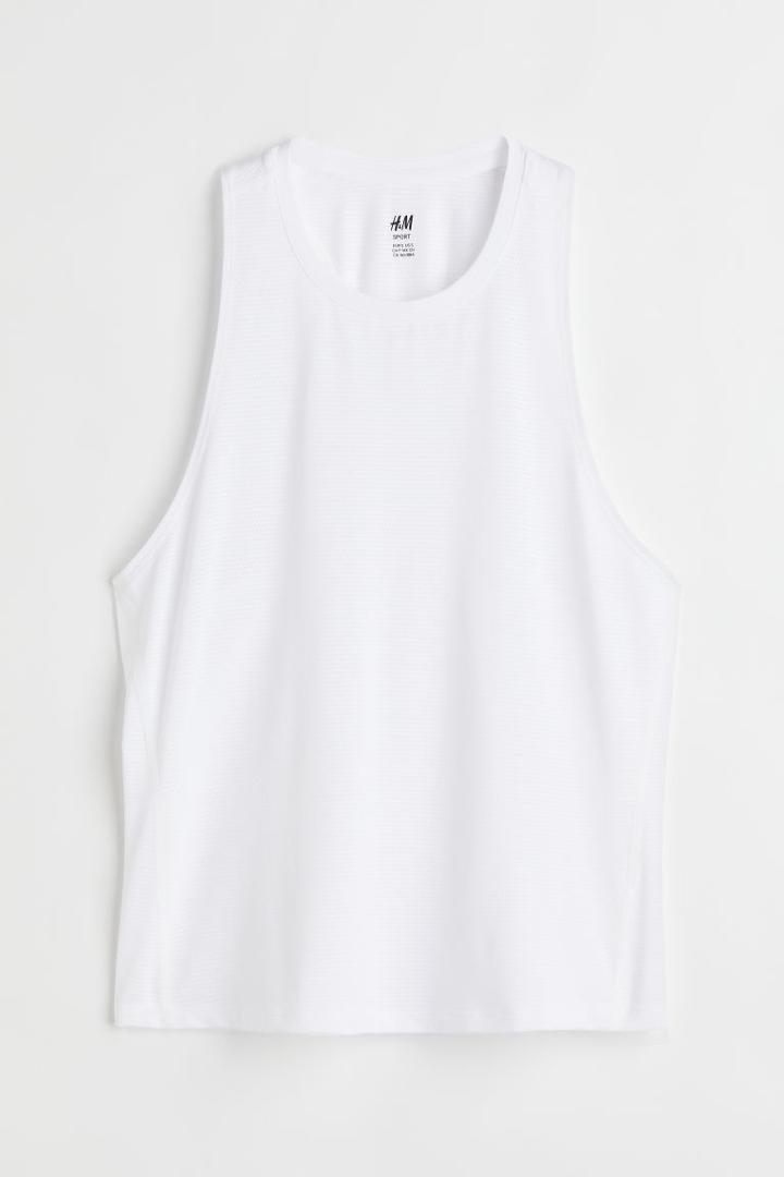 H & M - Mesh Sports Tank Top - White