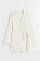 H & M - Short Shirt Dress - White