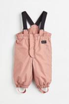 H & M - Snow Pants With Suspenders - Pink
