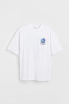 H & M - Relaxed Fit Cotton T-shirt - White