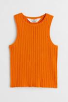 H & M - Rib-knit Top - Orange