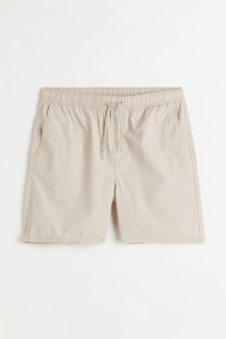 H & M - Regular Fit Cotton Shorts - Beige