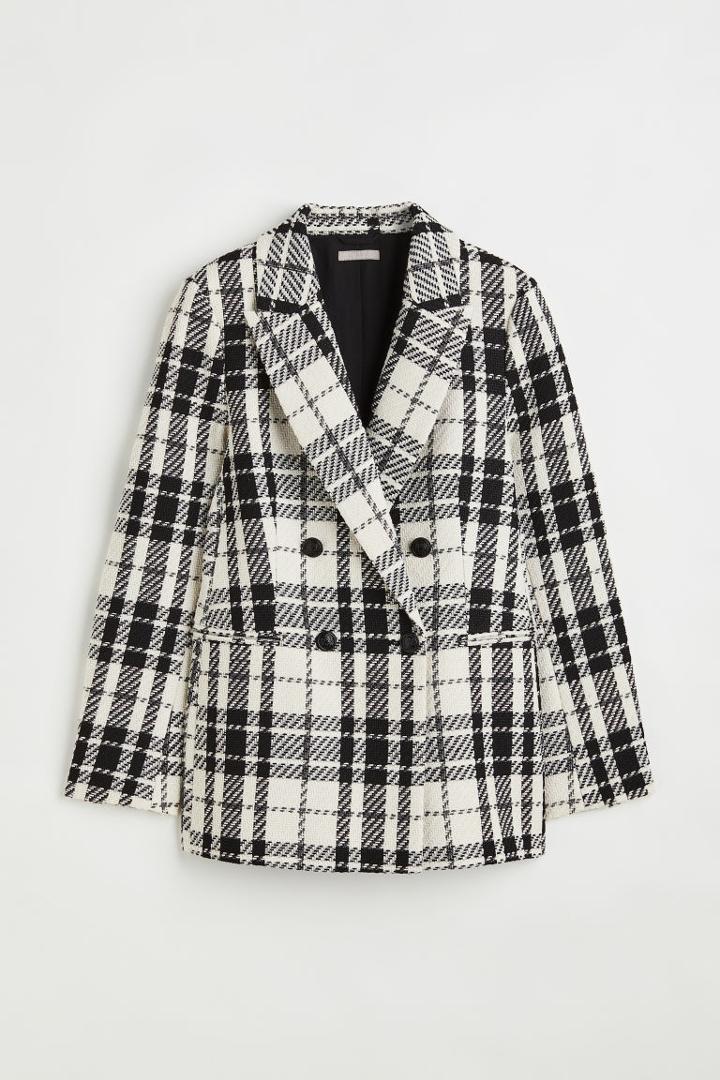 H & M - Textured-weave Jacket - Black