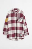 H & M - Oversized Back-print Shirt - Red