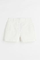 H & M - Cotton Twill Shorts - White