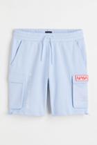 H & M - Printed Sweatshirt Shorts - Blue