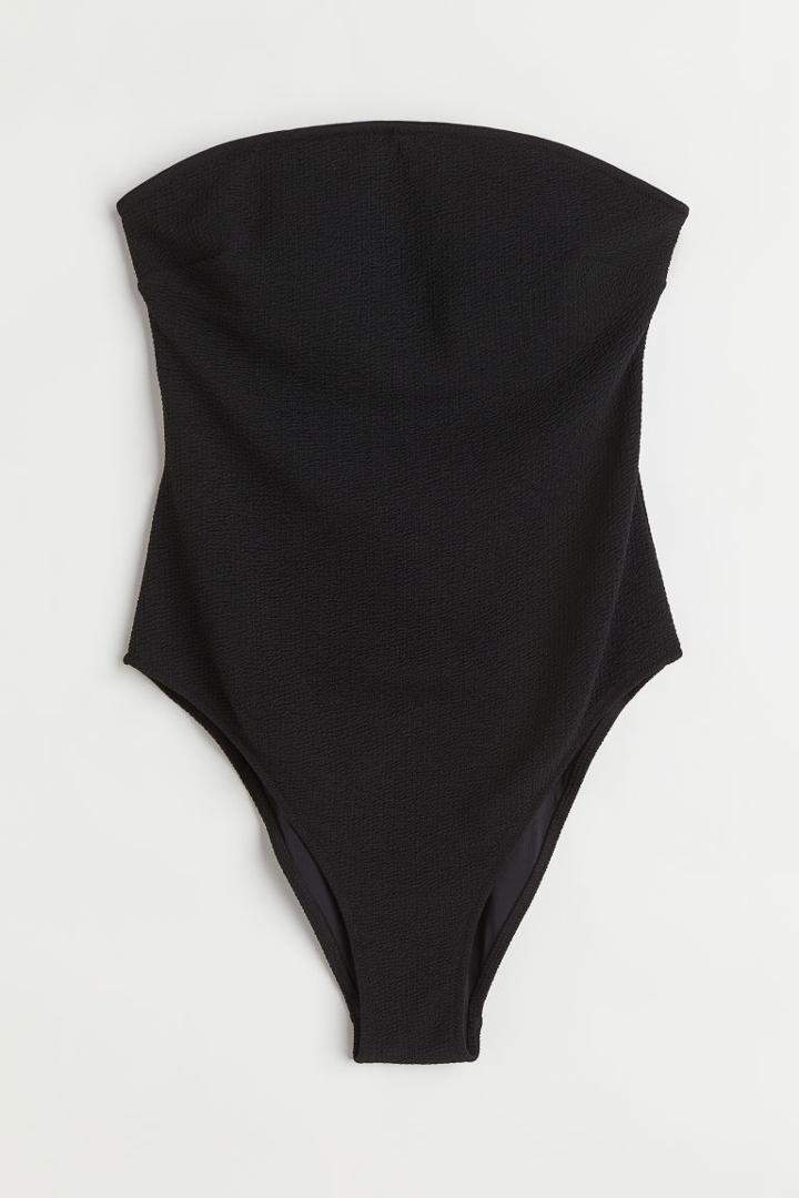 H & M - Bandeau Swimsuit - Black