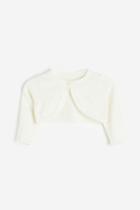 H & M - Scallop-edged Bolero Sweater - White