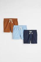 H & M - 3-pack Cotton Shorts - Blue