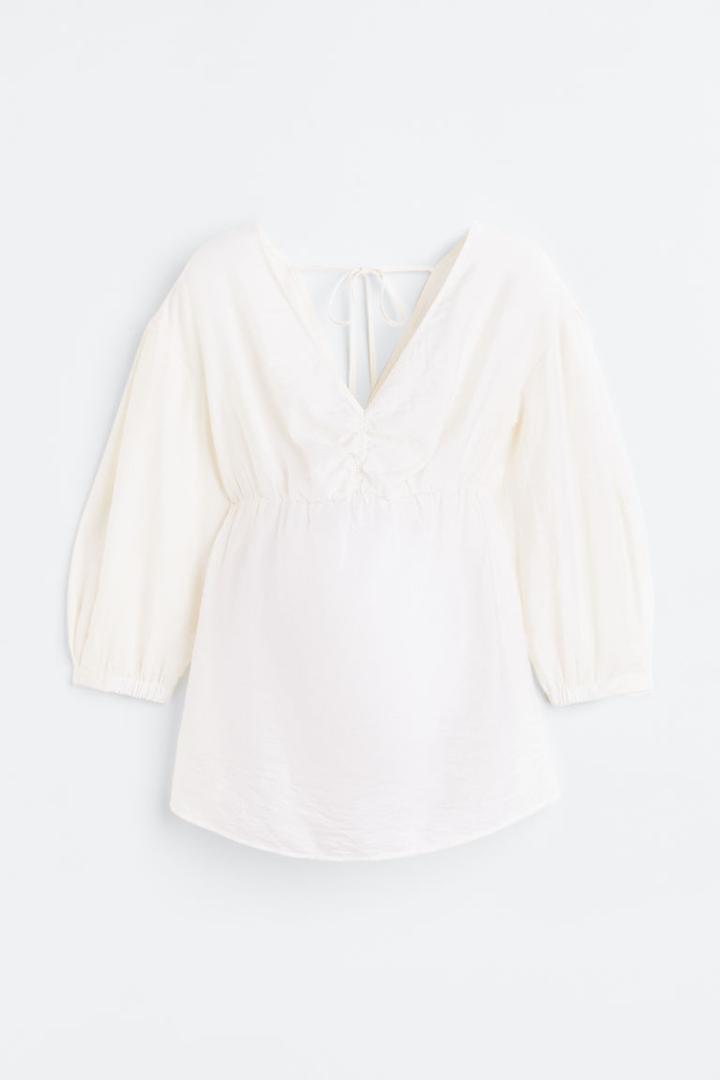 H & M - Mama V-neck Blouse - White