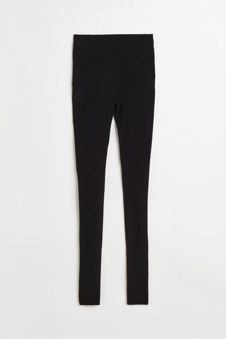 H & M - Cashmere-blend Leggings - Black