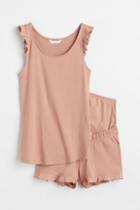 H & M - Mama Ribbed Cotton Set - Beige