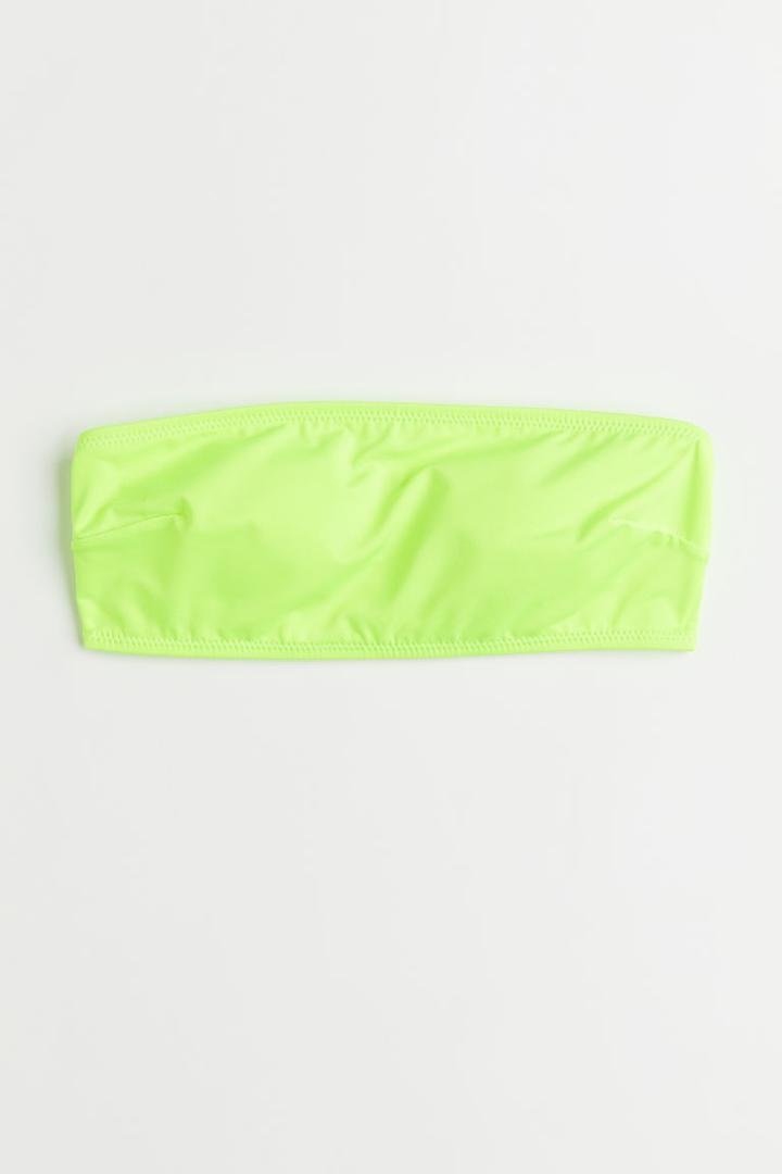 H & M - Padded Bandeau Bikini Top - Green