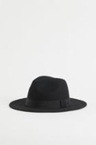 H & M - Felted Wool Hat - Black