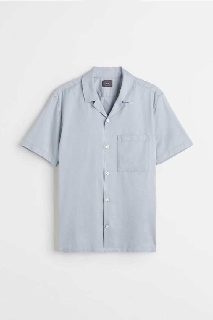 H & M - Regular Fit Resort Shirt - Blue