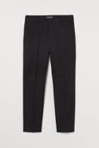 H & M - Slim Fit Crop Slacks - Black