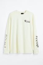 H & M - Relaxed Fit Printed Jersey Shirt - White