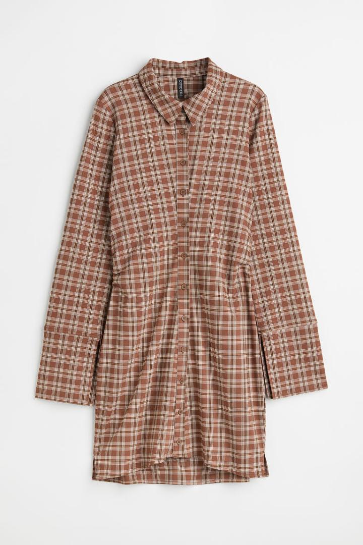 H & M - Twill Shirt Dress - Beige