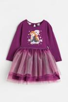 H & M - Printed Tulle Dress - Purple