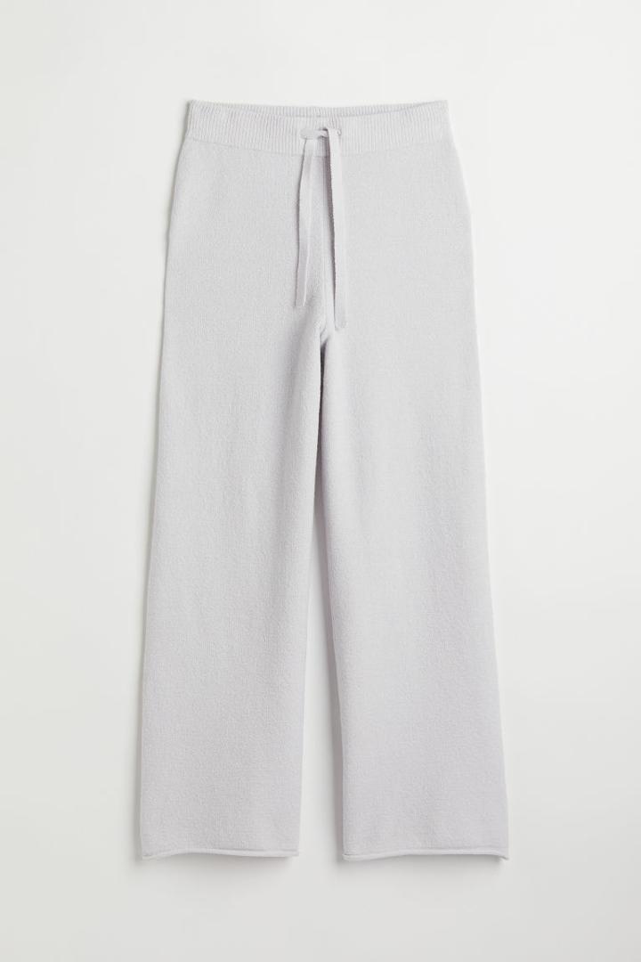 H & M - Fluffy Boucl-knit Pants - Gray