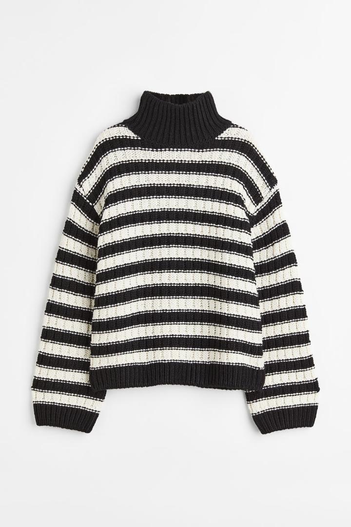 H & M - Oversized Mock-turtleneck Sweater - Black