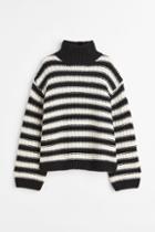 H & M - Oversized Mock-turtleneck Sweater - Black