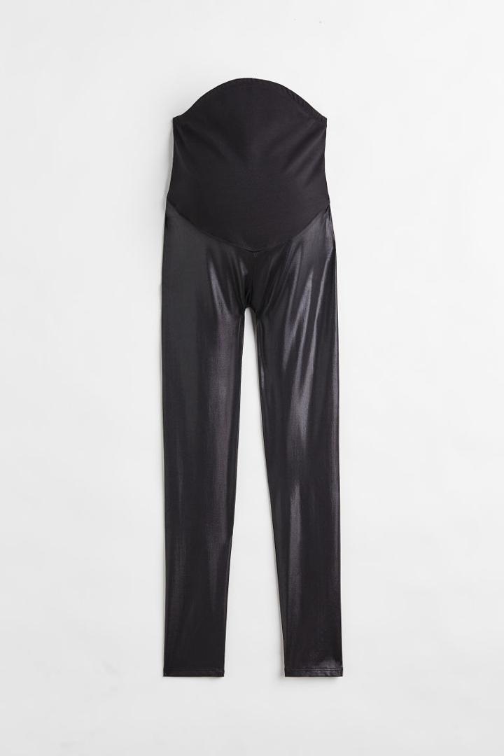 H & M - Mama Coated Leggings - Black