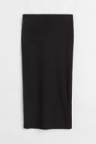 H & M - Ribbed Skirt - Black