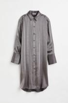 H & M - Oversized Shirt Dress - Gray