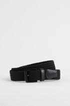 H & M - Elasticized Fabric Belt - Black