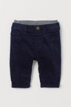 H & M - Pull-on Corduroy Pants - Blue