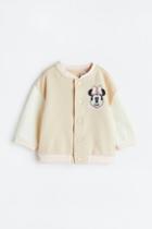 H & M - Printed Baseball Jacket - Beige