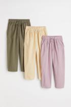 H & M - 3-pack Relaxed Fit Joggers - Green
