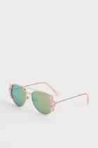 H & M - Decorated Sunglasses - Pink