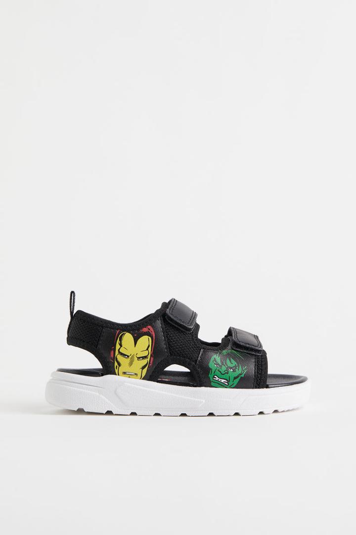 H & M - Printed Sandals - Black