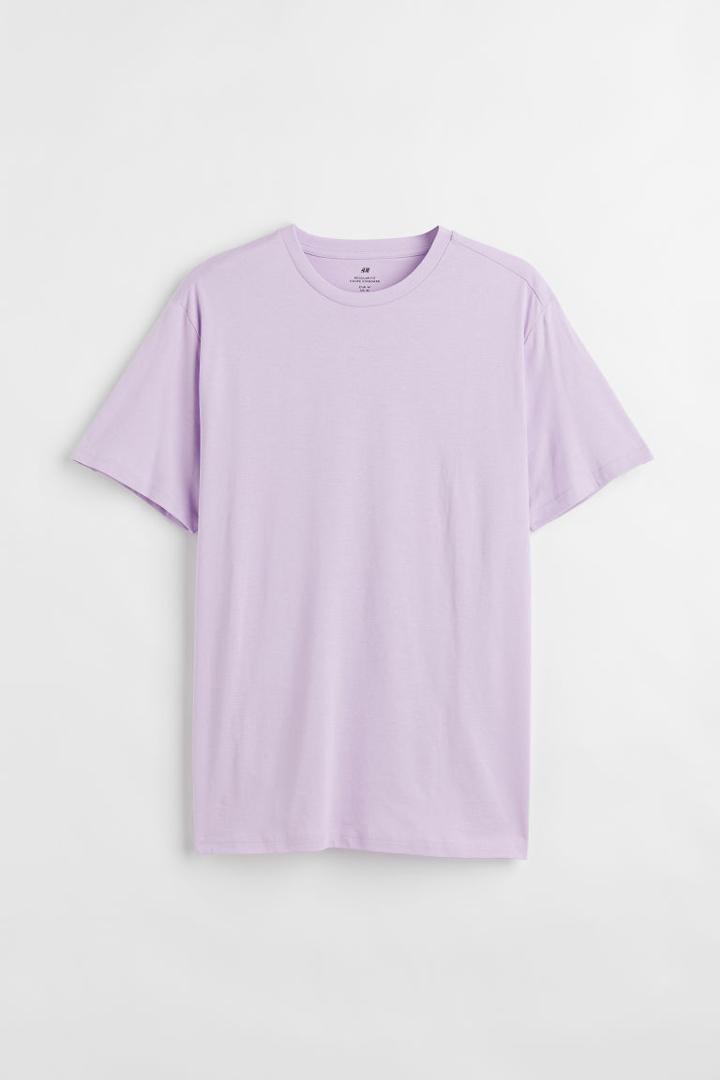 H & M - Regular Fit Crew-neck T-shirt - Purple