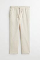 H & M - Regular Fit Linen-blend Pants - White