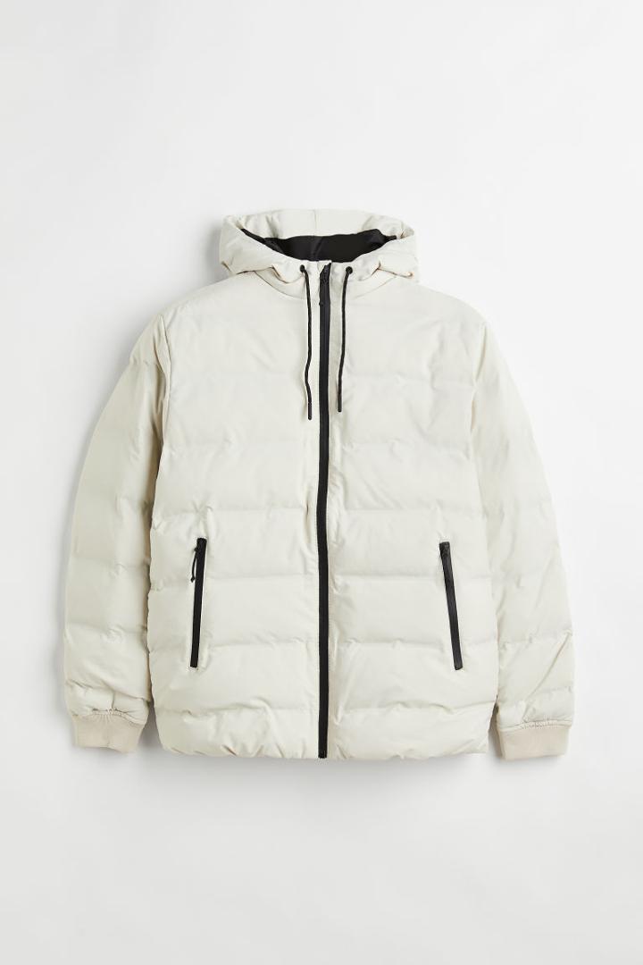 H & M - Water-repellent Puffer Jacket - Beige