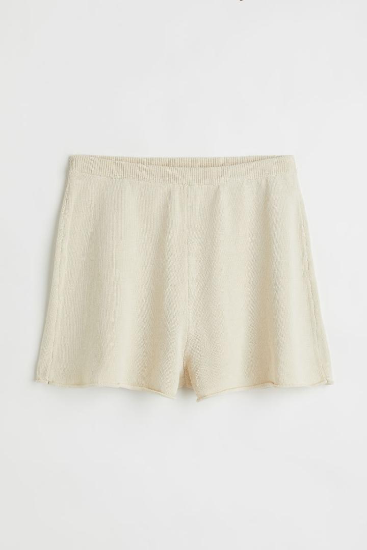 H & M - Fine-knit Shorts - Beige