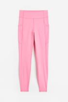 H & M - Drymove&trade; Pocket-detail Sports Leggings - Pink