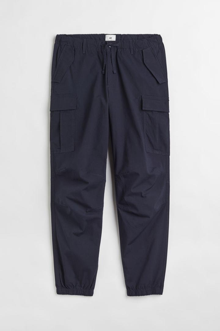H & M - Regular Fit Cargo Pants - Blue