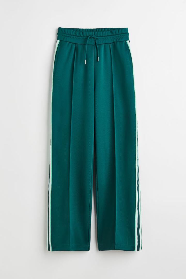 H & M - Track Pants With Side Stripes - Green