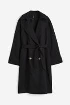 H & M - Cotton Twill Trench Coat - Black