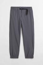 H & M - Regular Fit Belted Pants - Gray