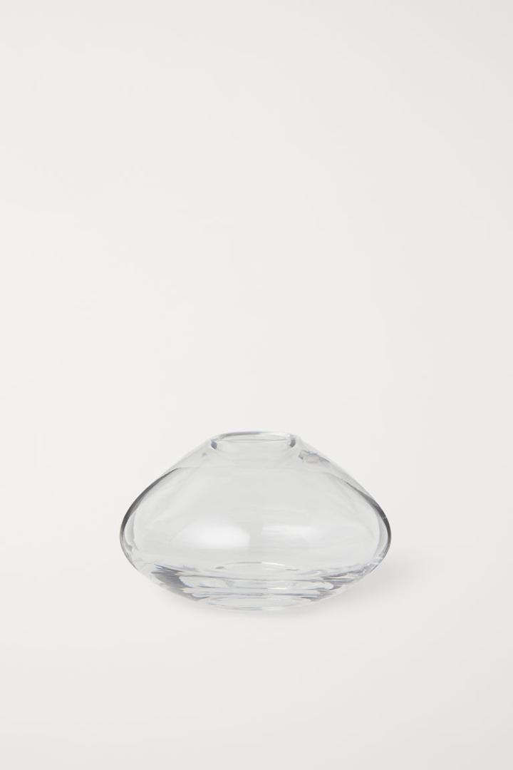H & M - Clear Glass Mini Vase - White