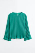 H & M - Pleated Blouse - Green