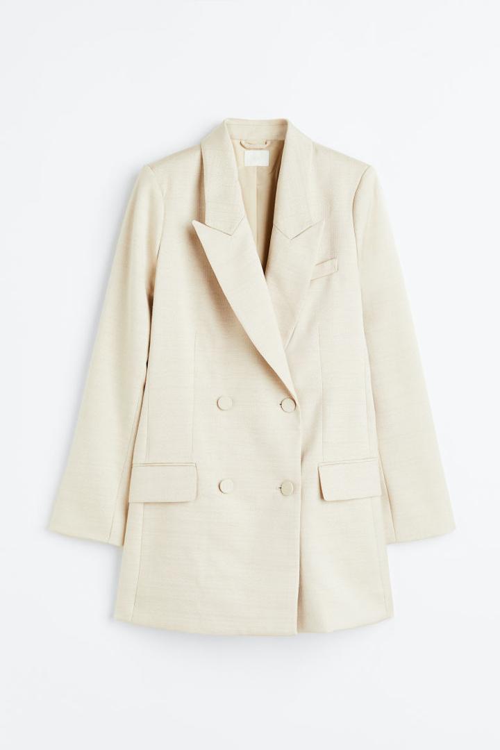 H & M - Double-breasted Blazer Dress - Beige